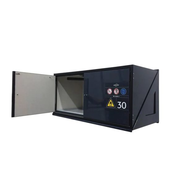 Veszélyesanyag-tároló szekrény doboz, falra szerelhető kivitel, gyúlékony folyadékokhoz, 995x470x482 mm