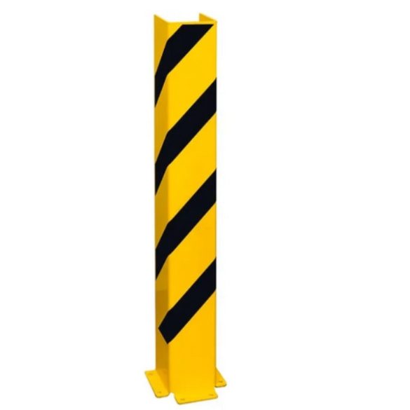 Ütközésvédő U-profil 1200, sárga fekete csíkokkal, magasság 1200 mm 