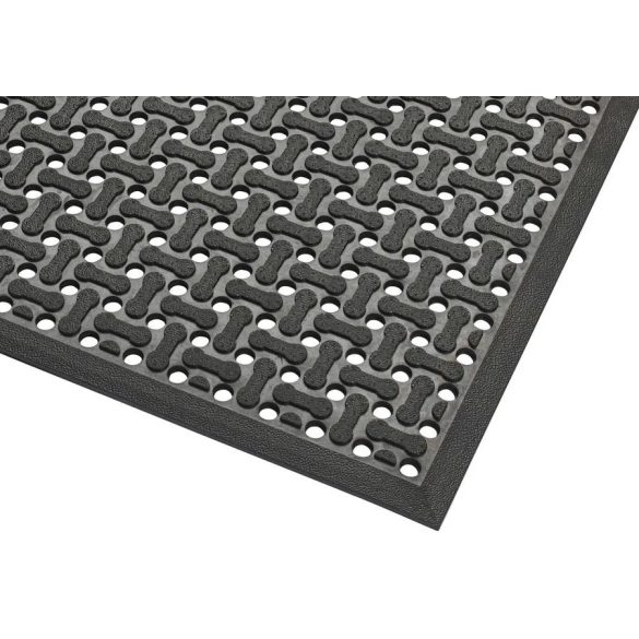 Csúszásgátló szőnyeg, természetes gumi, fekete, 600 x 900 mm