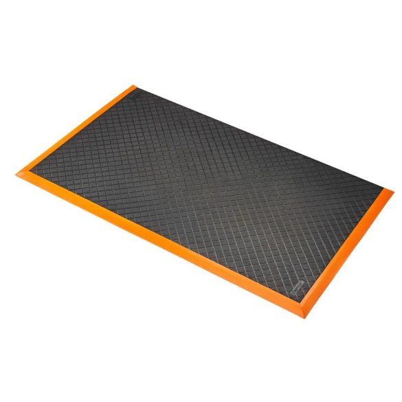 Fáradtság elleni szőnyeg, fekete-narancs, három ferde éllel, 660 x 1020 mm