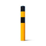 Ütközésvédő oszlop, acélból, bebetonozható, Ø 90 mm, ma: 1200 mm, sárga-fekete