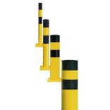 Ütközésvédő oszlop, acélból, bebetonozható, Ø 90 mm, ma: 1200 mm, sárga-fekete