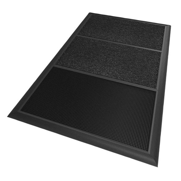  Fertőtlenítő szőnyeg, 3 elemes, 914 x 1525 mm, természetes gumi, fekete-szürke