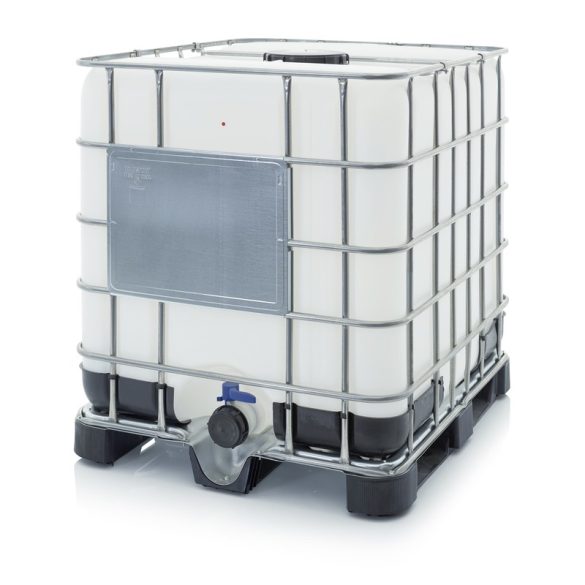 1000 L-es UN IBC tartály műanyag raklapon 225-80 mm