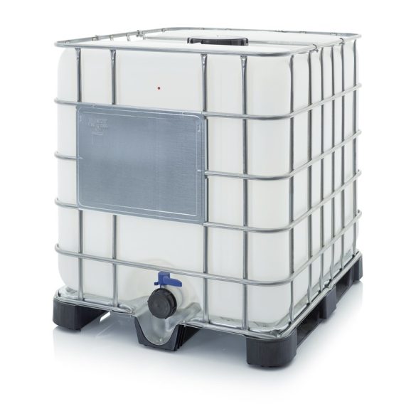 1000 L-es IBC tartály műanyag raklapon 225-80 mm